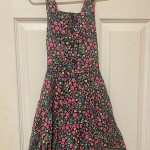 Cherokee Pink Sleeveless Halter Sundress with Floral Print